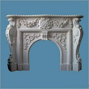 Popular Design Hand Carved Decorative Marble Fireplace Mantels