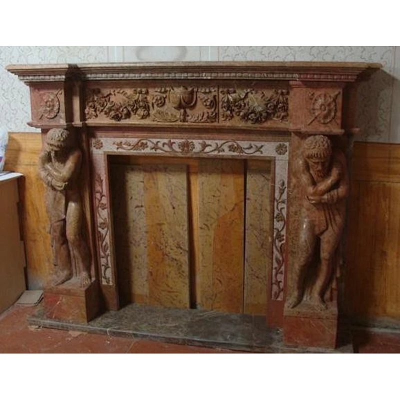 Practical and attractive fireplace mantel /limestone fireplace surround