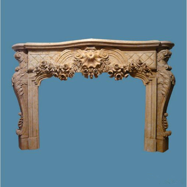 Limestone Fireplace Mantel/brown fireplace surrouds