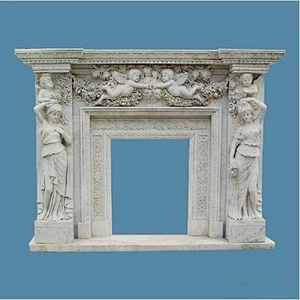 Indoor Natural Marble Fireplaces Surround Mantel/fireplace shelft