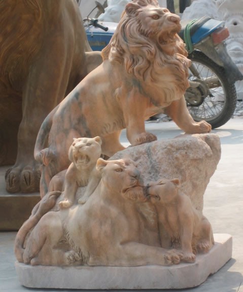 big stone lion statue/stone lion garden sculpture/life-size marble lion statue