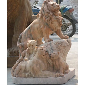 big stone lion statue/stone lion garden sculpture/life-size marble lion statue