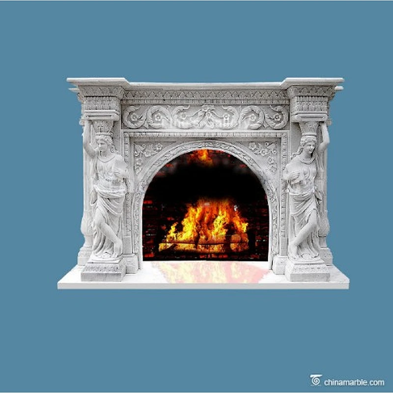Cherubs Marble Fireplace Mantel/carved marble fireplace surrounds
