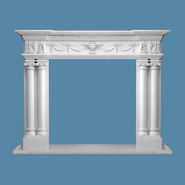 Classic Hand Carved Pillar Fireplace Mantel/marble fireplace for sale