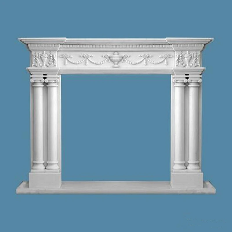 Classic Hand Carved Pillar Fireplace Mantel/marble fireplace for sale
