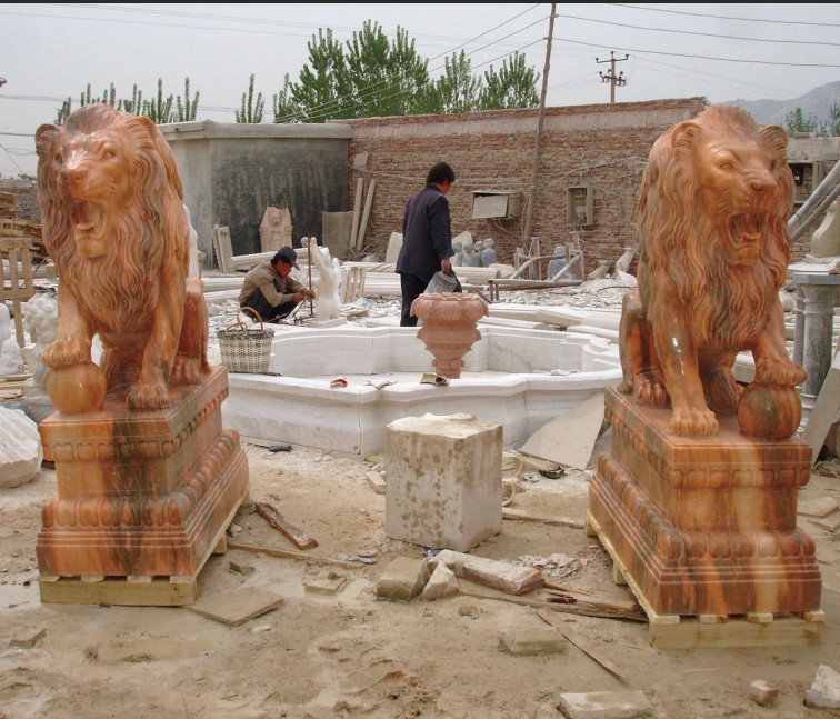 front door lion statue/sitting lion statue life size