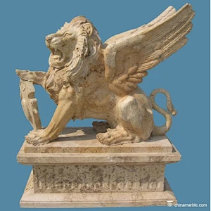 stone lionlion with wings statue/winged lion statue/antique marble statues for sale