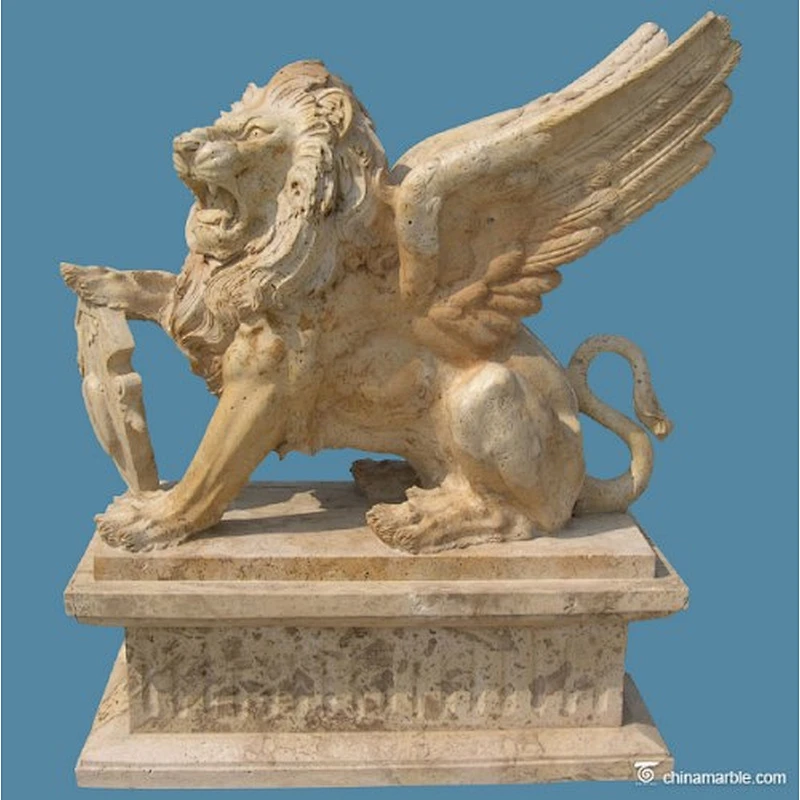 stone lionlion with wings statue/winged lion statue/antique marble statues for sale