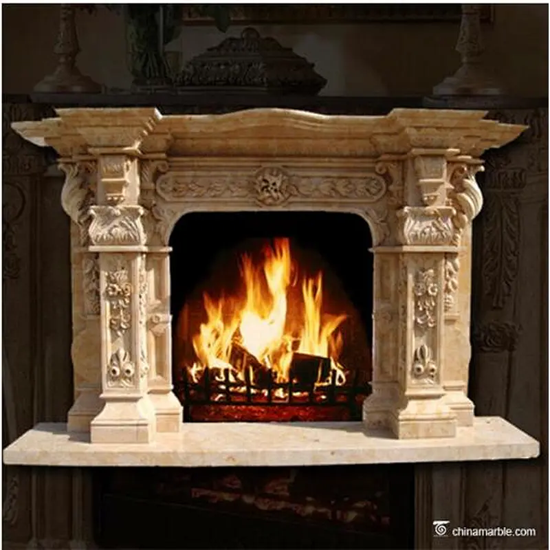 stone fireplace mantel/white marble fireplace modern