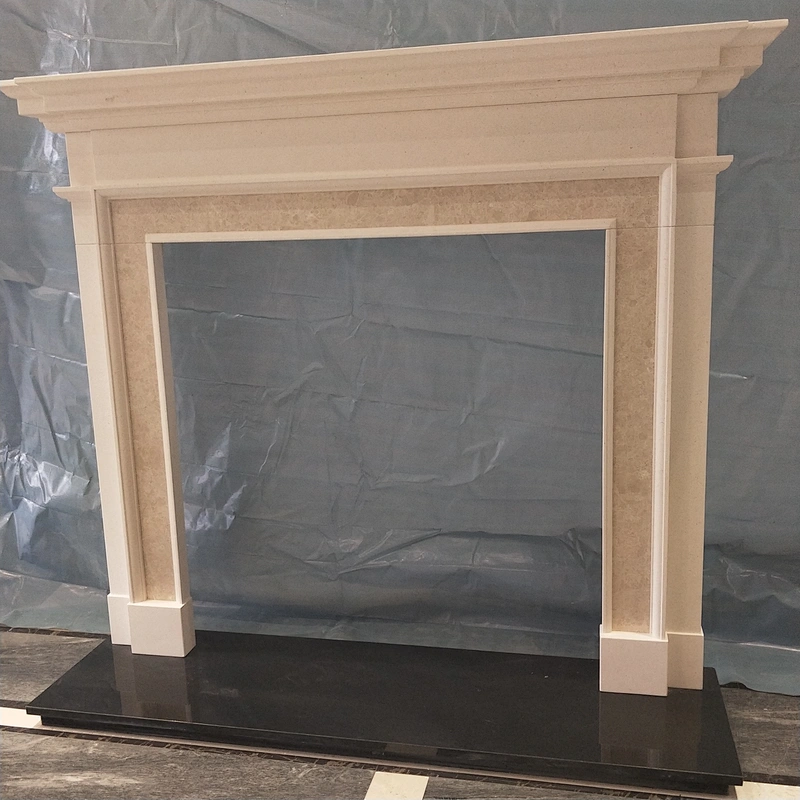 White Marble Freestanding Fireplace Mantle for Home Decoration