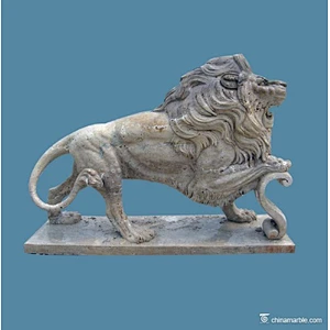 Walking lion stone statue