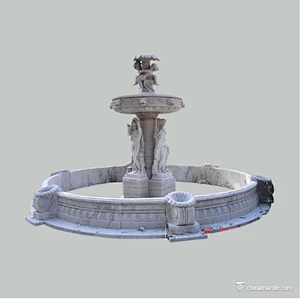 water stone fountain garden/two tiered marble fountain