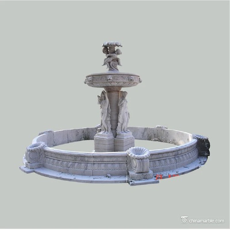 water stone fountain garden/two tiered marble fountain