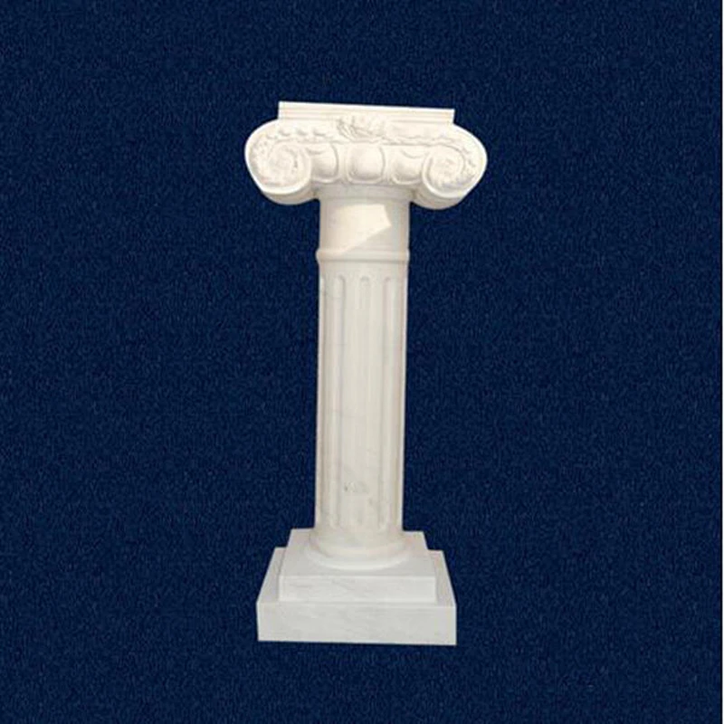Outdoor Decoration White Round Marble Column