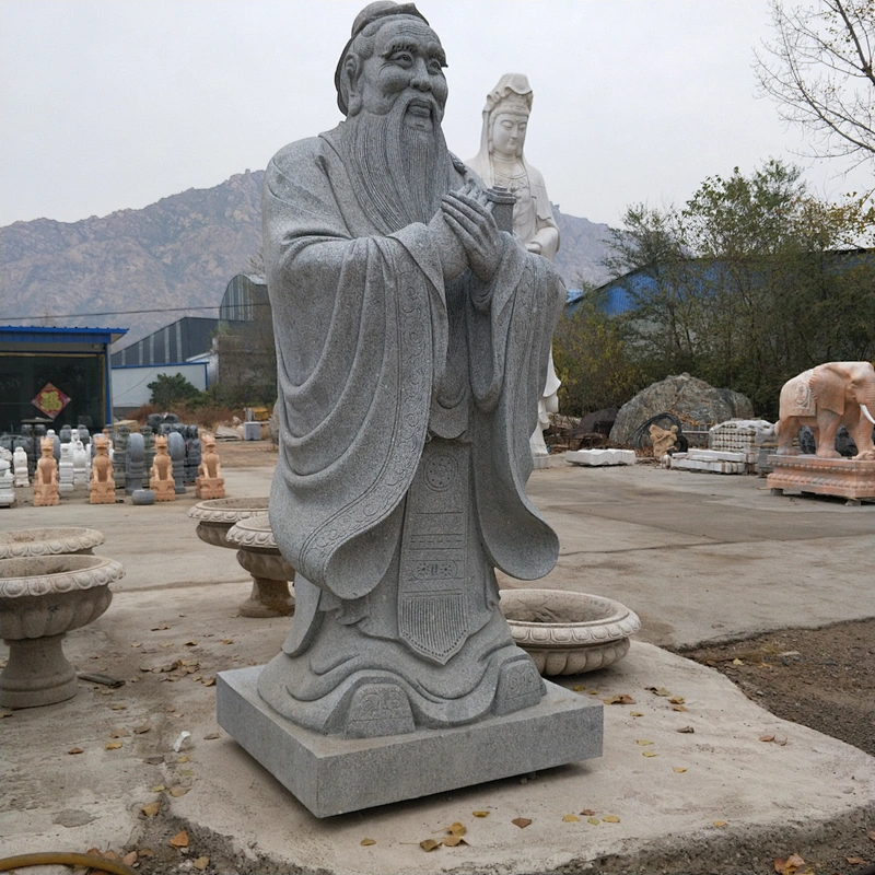 Chinese Old Man Stone Statue