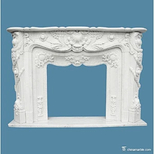 marble fireplace surround with column/antiquate fireplace/stone fireplace surround