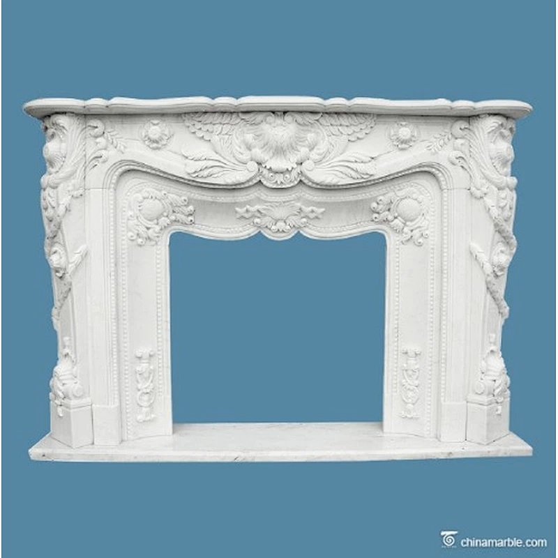 marble fireplace surround with column/antiquate fireplace/stone fireplace surround