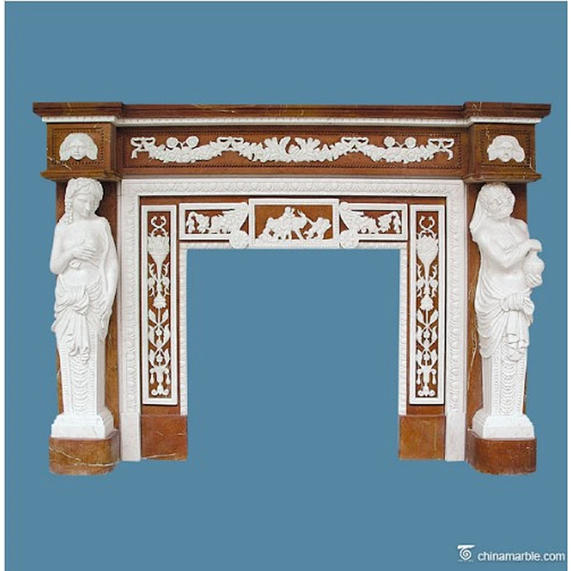 Brown Marble Fireplace Mantel/UK style fireplace surrounds
