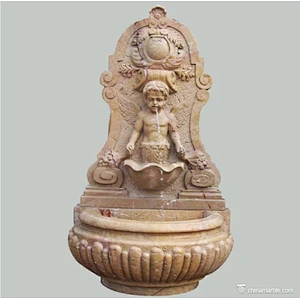 stone boy fountain garden outdoor/water wall fountain garden