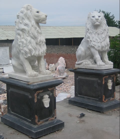 white marble lion statues/antique marble statues for sale