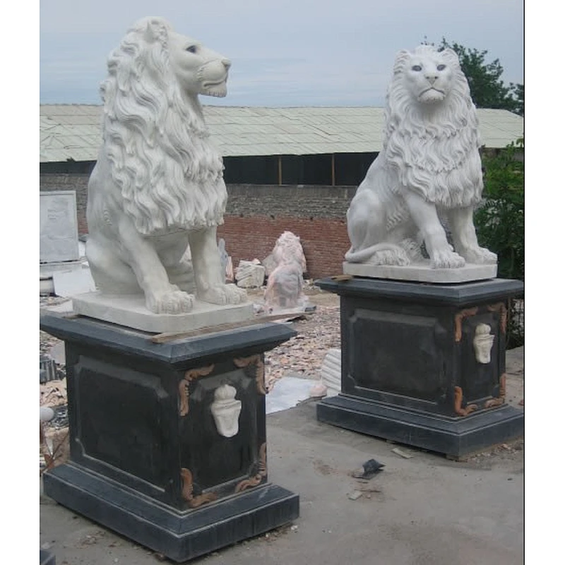 white marble lion statues/antique marble statues for sale