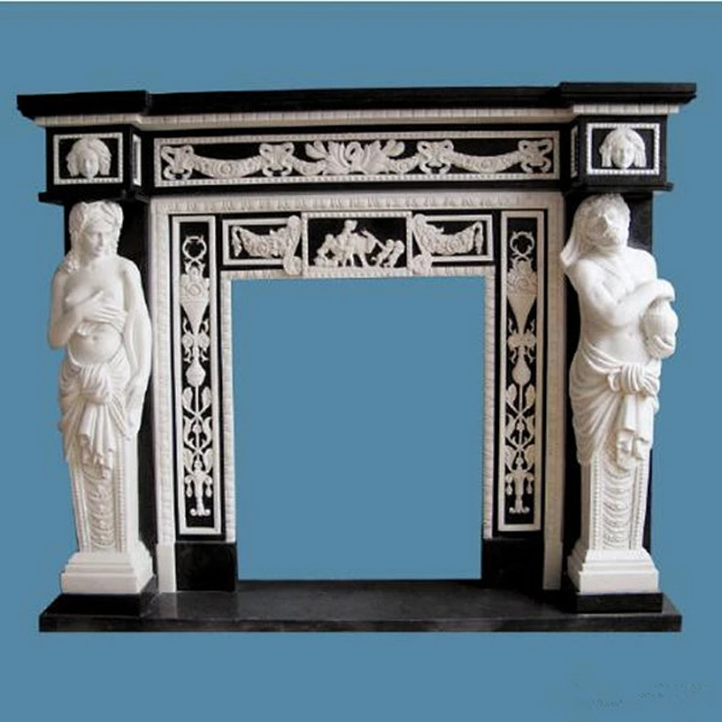 Black Marble Fireplace Hearth Slabs Fireplace Mantel Surround/carved fireplace