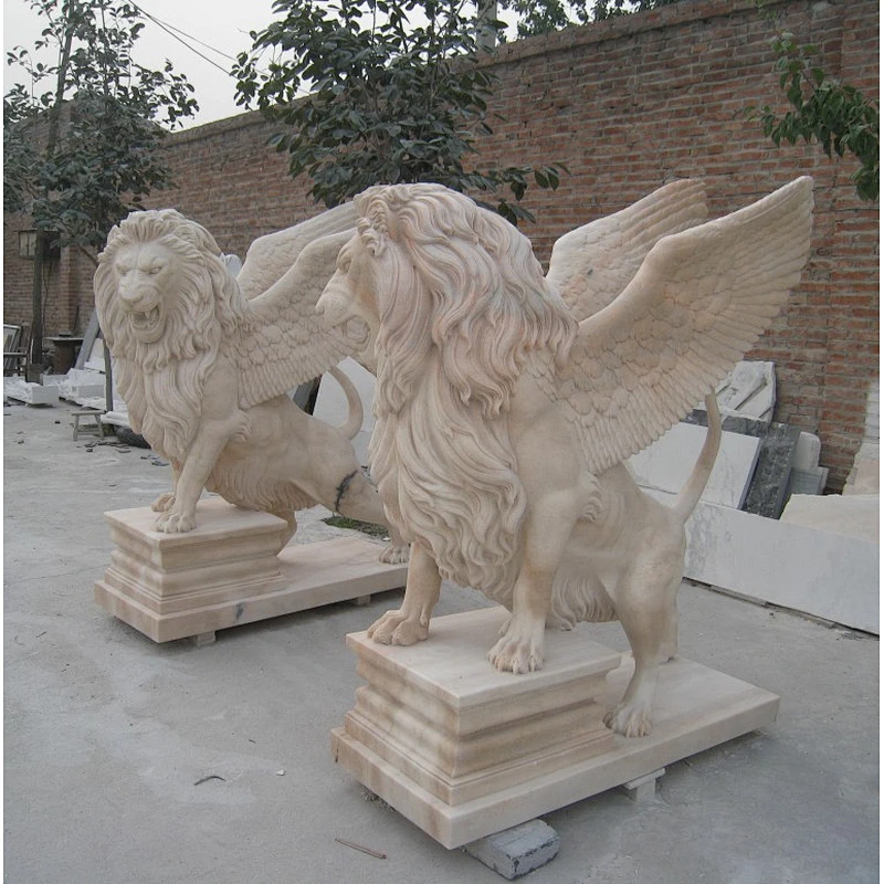 lion with wings statue/open mouth lion statue/life-size lion statue