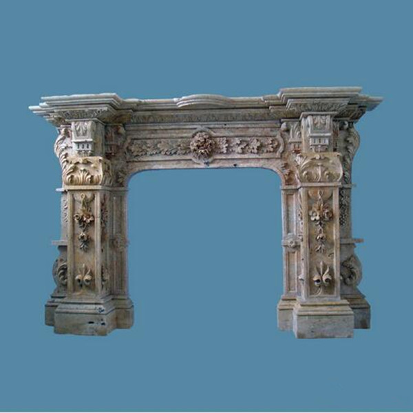 Whole sale Home Decoration White Marble Mantel fireplace surround