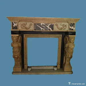 Carved Stone Fireplace Mantel/marble fireplace shelft