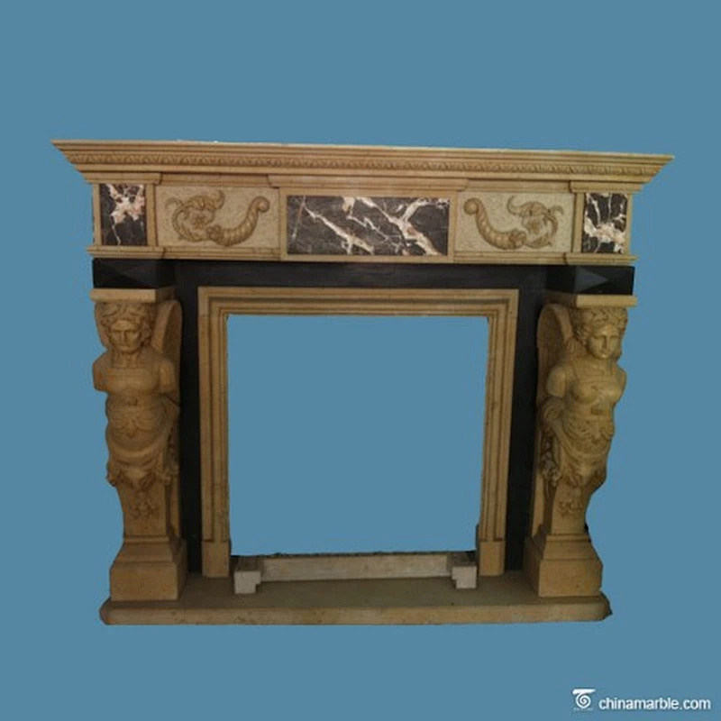 Carved Stone Fireplace Mantel/marble fireplace shelft