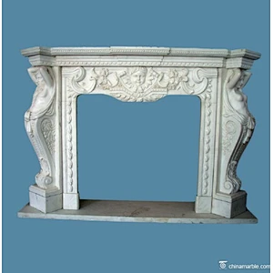 Cream Marble Fireplace Mantel/natural stone fireplace mantels