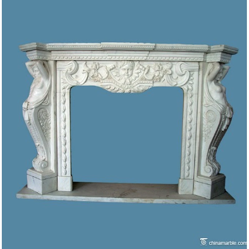 Cream Marble Fireplace Mantel/natural stone fireplace mantels