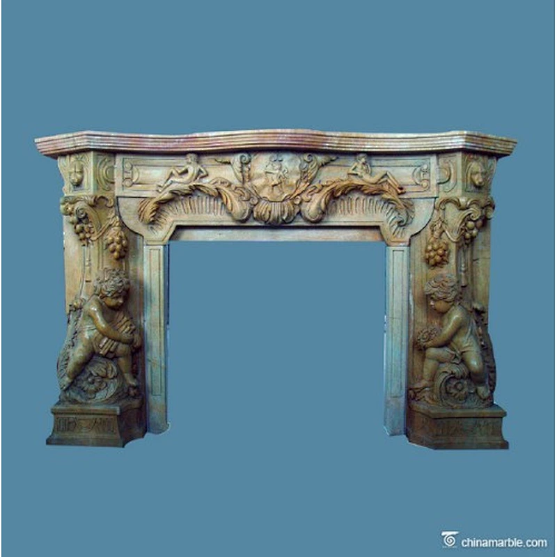 Brown Marble Fireplace Mantel/UK style fireplace surrounds