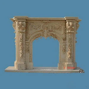 Popular Design Hand Carved Decorative Marble Fireplace Mantels