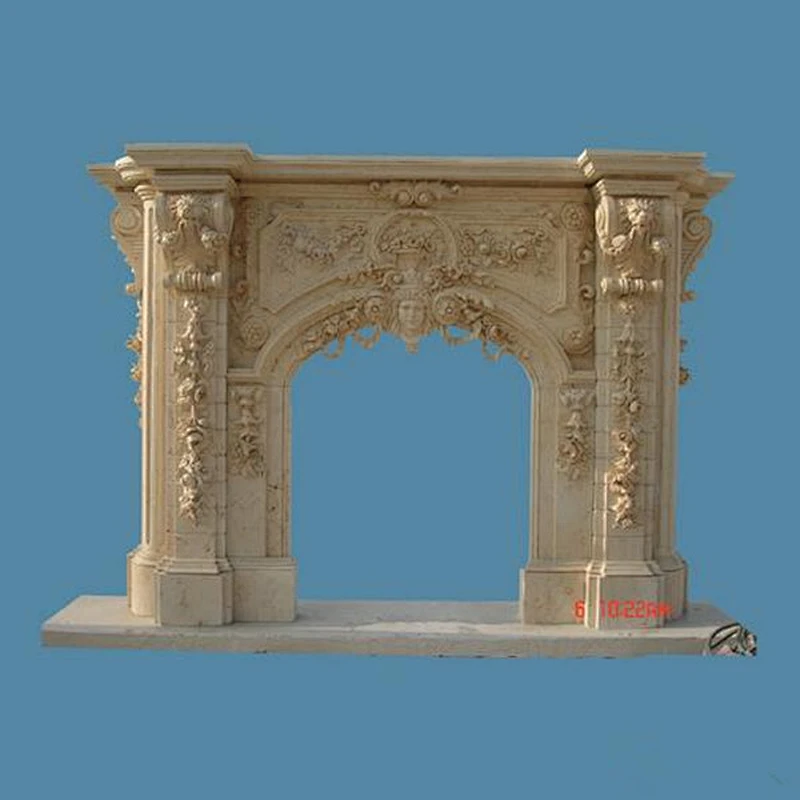 Popular Design Hand Carved Decorative Marble Fireplace Mantels