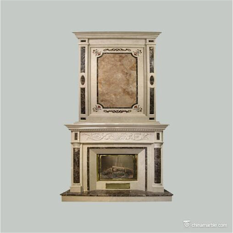 Lion Carved China Marble Fireplace/double fireplaces