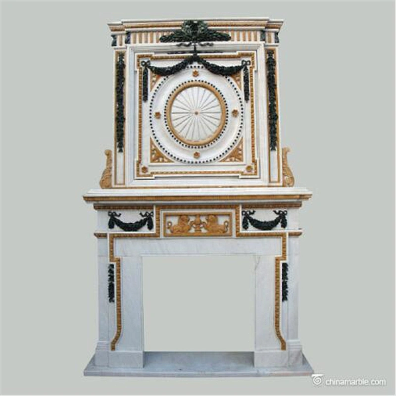 Lion Carved China Marble Fireplace/double fireplaces