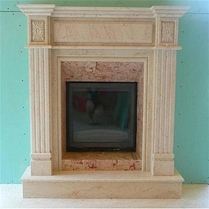 Indoor Decorative Freestanding Natural Marble Fireplace Design