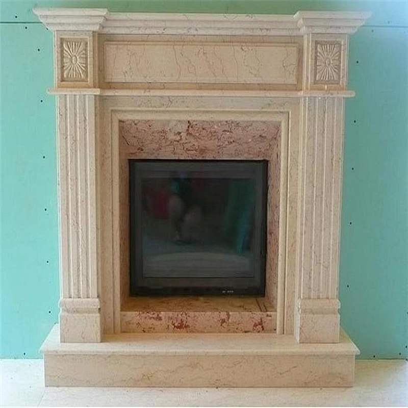 Indoor Decorative Freestanding Natural Marble Fireplace Design