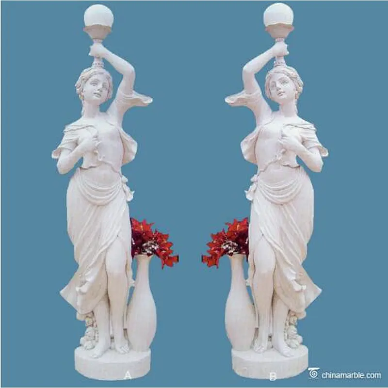 life size lady lamp statue with lamp/life size human statue
