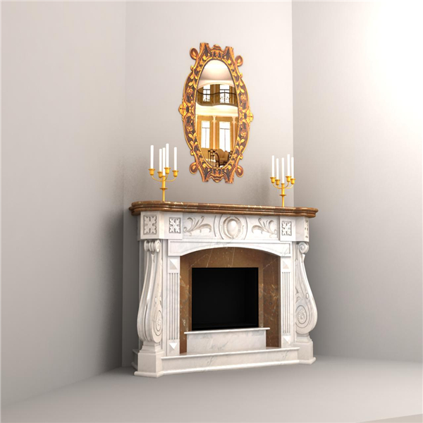 Indoor Decorative Freestanding Natural Marble Fireplace Design