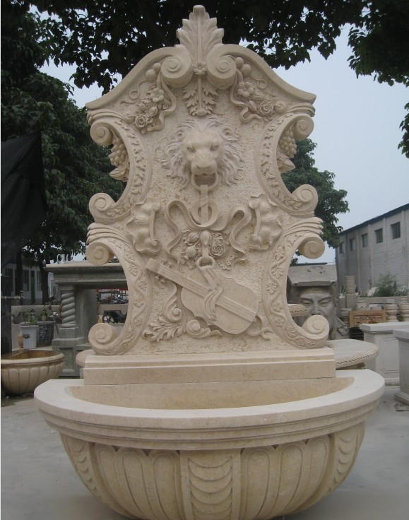 antique fountain/lion head fountain/outdoor marble water fountain