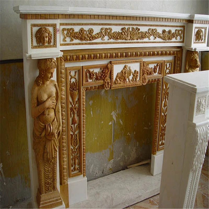 Retro Decorative Marble Fire Fireplace Surround Frame