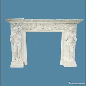Travertine Fireplace/natural marble fireplace/fireplace mantels for sale