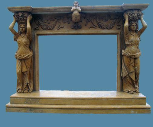 Brown Marble Fireplace Mantel/UK style fireplace surrounds