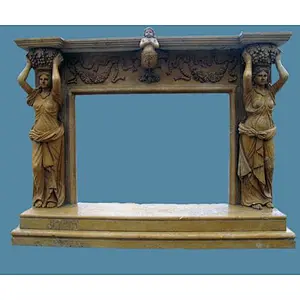 Brown Marble Fireplace Mantel/UK style fireplace surrounds