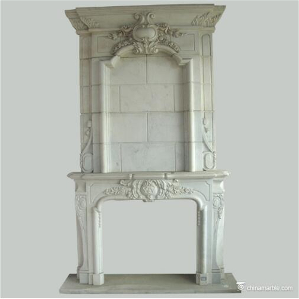 White Marble Fireplace Double Tier Marble Fireplace/natural marble fireplace