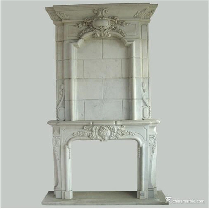 White Marble Fireplace Double Tier Marble Fireplace/natural marble fireplace