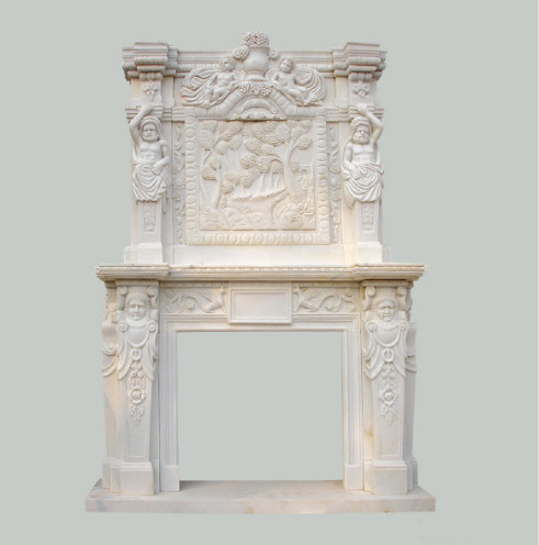 white stone fireplace surround/antique fireplace mental/marble fireplaces