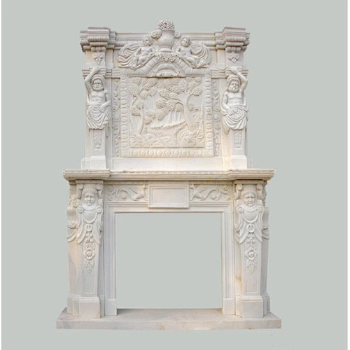 white stone fireplace surround/antique fireplace mental/marble fireplaces
